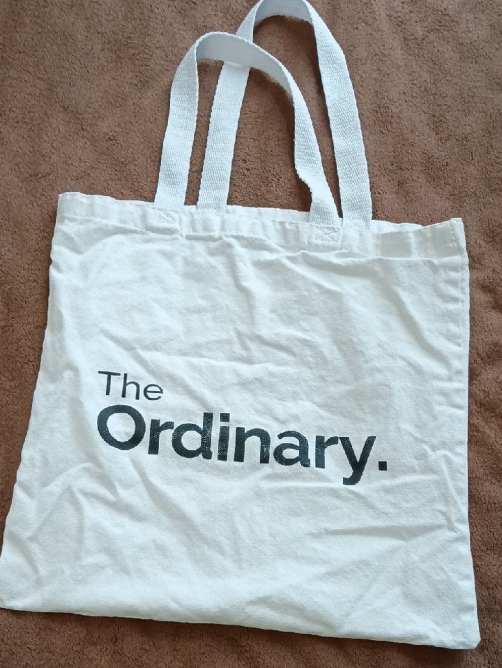 The Ordinary White Canvas Tote with Black Logo